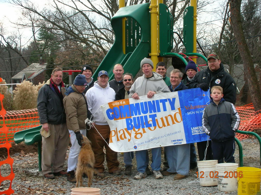 photo volunteers at playground build 